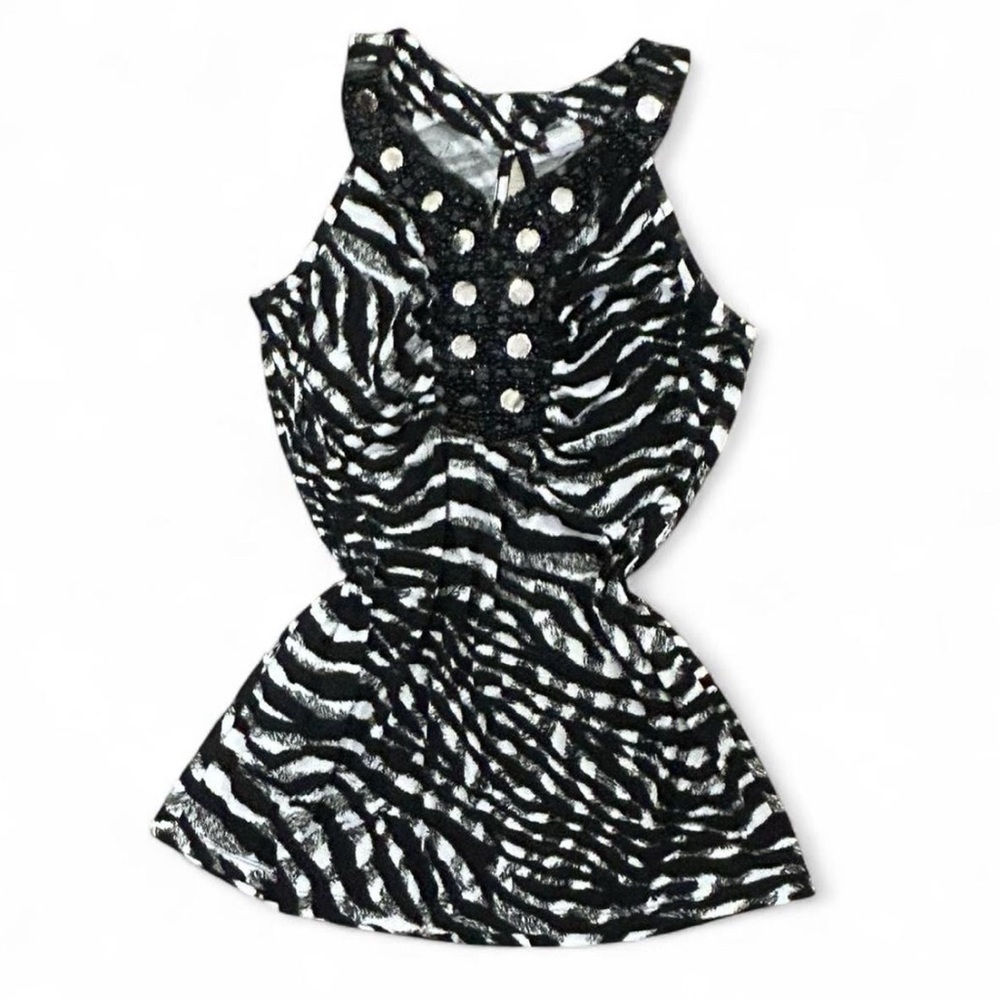 Cocomo Black and White Zebra Tank Top